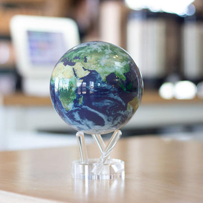 8.5” Self-Rotating Globe Powered by Light | Silent Motion, No Batteries or Wires | Unique Desk Decor