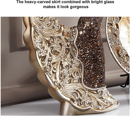 Elegant Vintage Peacock Dancer Sculptures - Set of 3